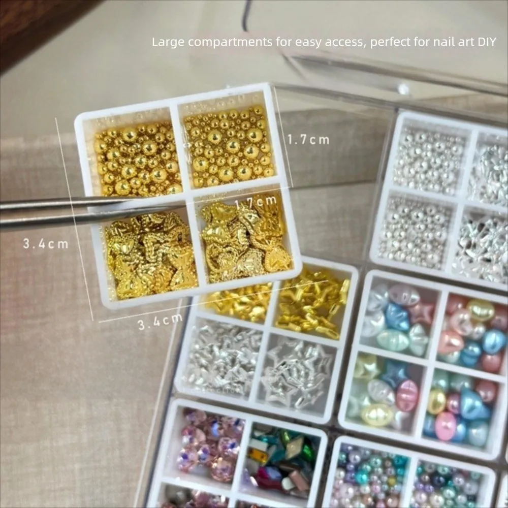 48 Grids Nail Accessories Storage Box Big Size Transparent Jewelry Earrings Display Box Stackable Four Grid