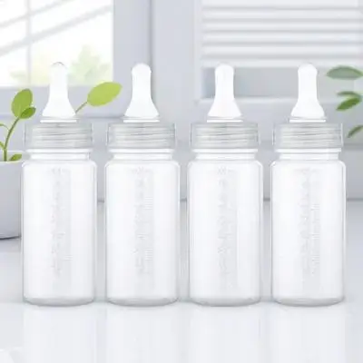 

4pcs Newborn Baby Bottles 100ml Clear Disposable Feeding Bottles with Scale for Infants Travel Leak Proof Plastic Milk Bottle