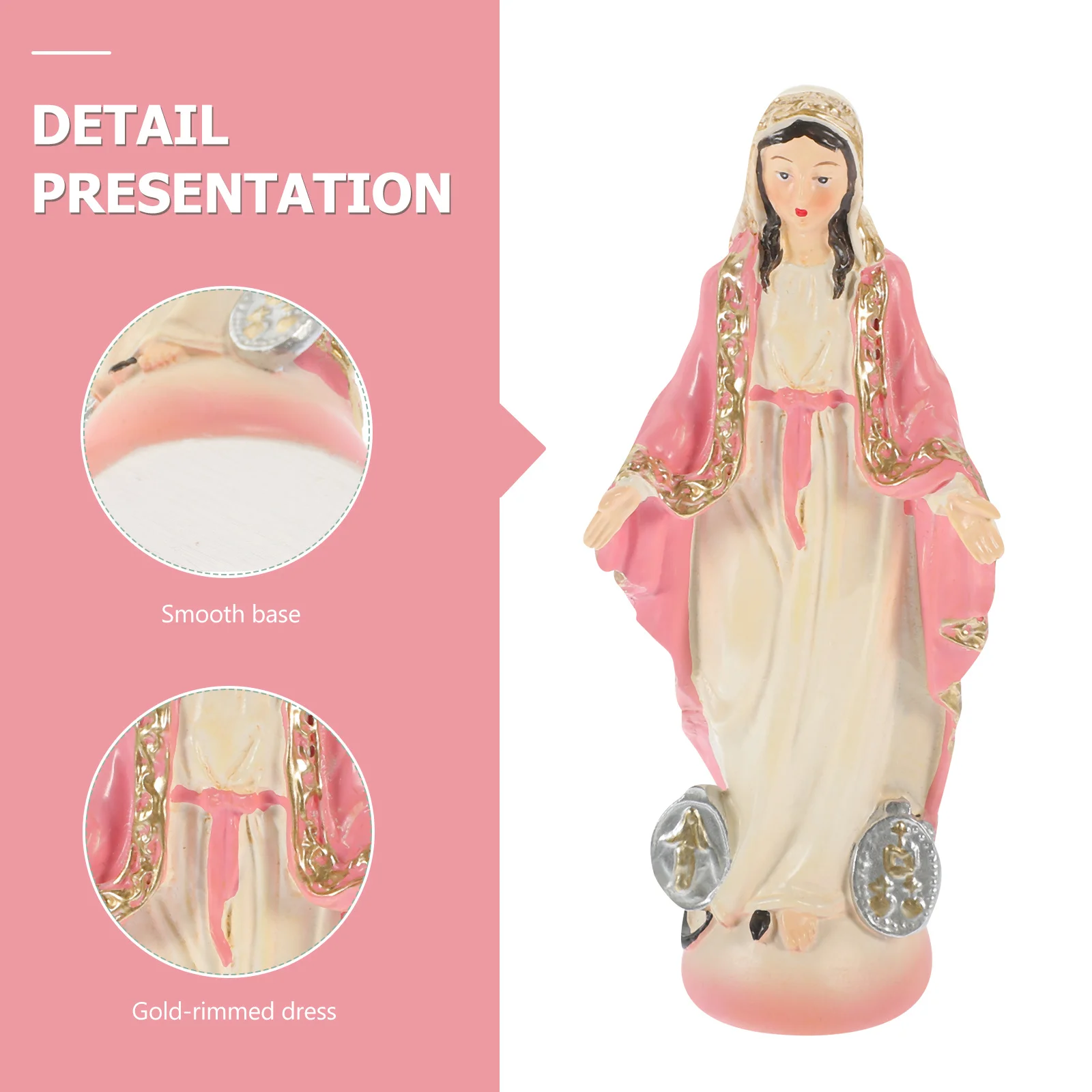 

Desktop Virgin Mary Resin Statue Religious Decoration Compact Miniature Mary Sculpture Ornament Resin Craft Decor