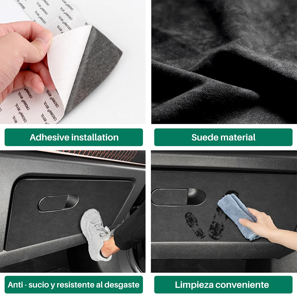 For Mini Cooper Countryman U25 2024 2025 Car Co-pilot Storage Box Panel Suede Carbon Texture PU Leather Interior Sticker 1piece