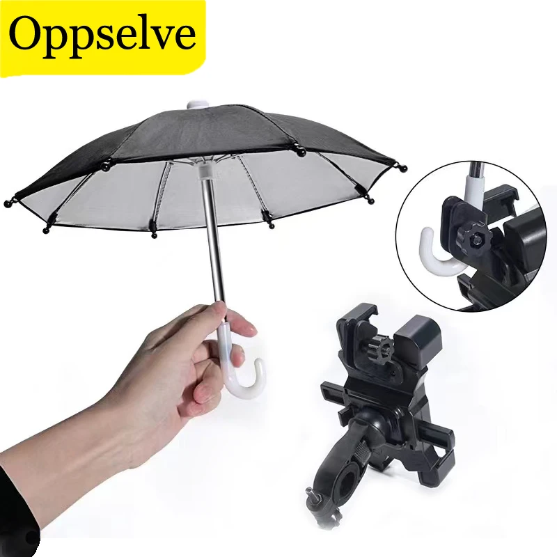 Cycling Phone Holder Sunshade Motorcycle Electric Vehicle Bracket Navigation Holder Small Umbrella Sun Protection Accessories