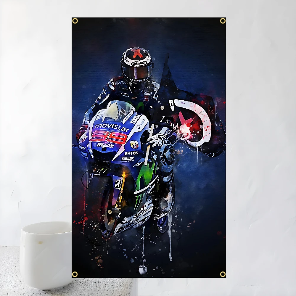 Jorge Lorenzo 99 Flags Polyester Printed Banner For Home Decoration