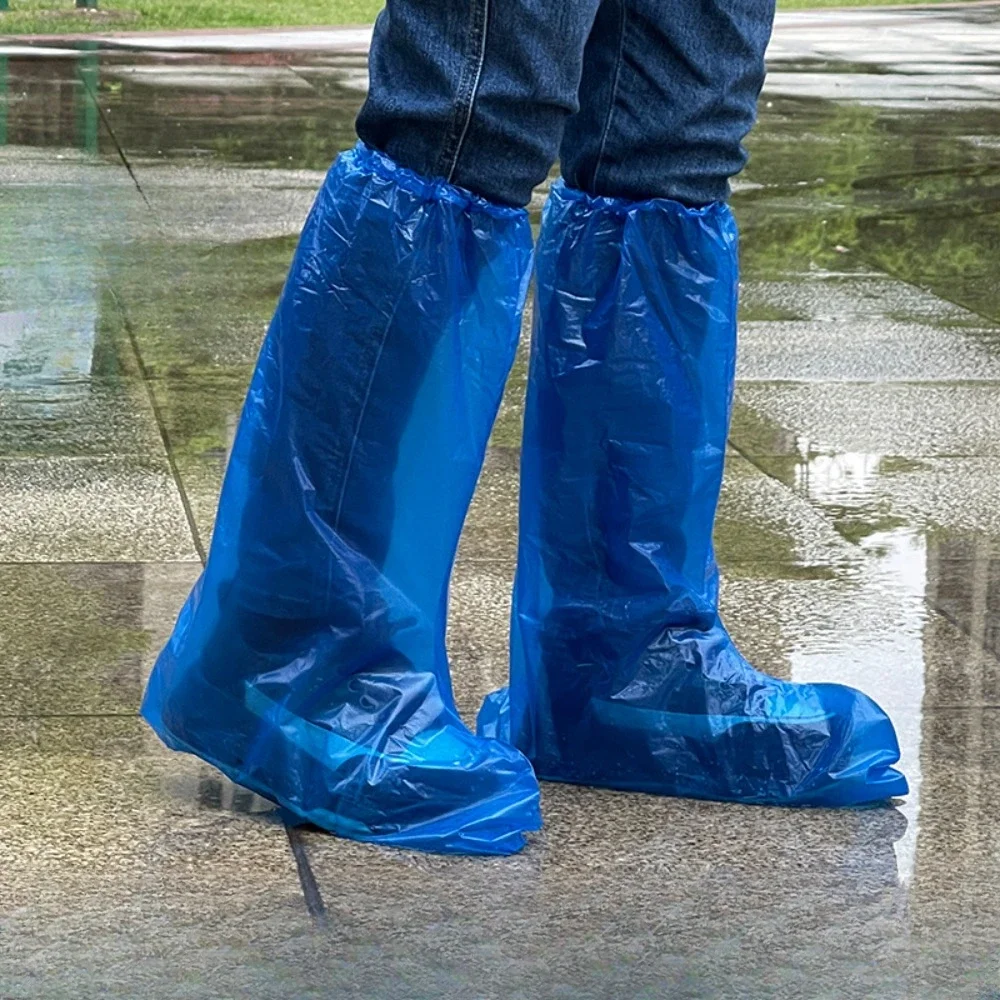 Disposable Rainproof Shoe Cover, Thickened Anti Slip and Wear-resistant Long Tube Waterproof Transparent Foot Cover