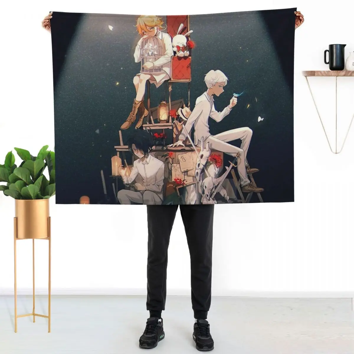 Best Anime The Promised Neverland Throw Blanket Picnic christmas gifts For Baby blankets ands Furry Blankets