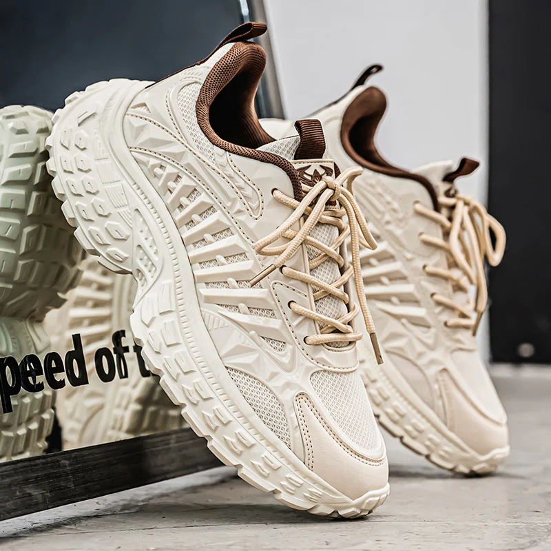 

Thick Sole Men Chunky Sneakers Outdoor Wear-resistant Male Trends 2025 New Mens Casual Shoes Fashion Comfort Anti Slip Vulcanize