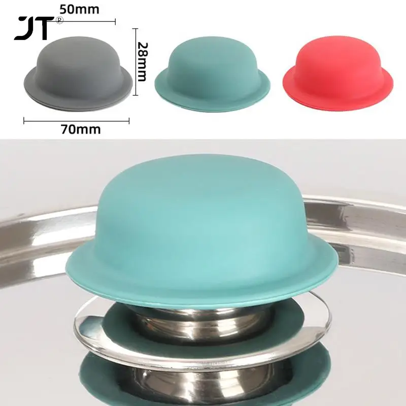 Heat Resistant Pot Pan Lids Hat Cookware Universal Kitchen Silicone Knob Lifting Handle Cover Home Water Bottle Lids 1/2Pcs