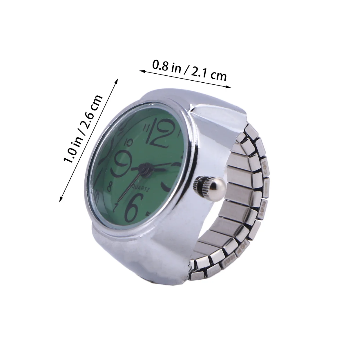 قطعة واحدة من حلقة الموضة ذات الطراز الفريد، ساعة بسيطة ولكنها أنيقة، هدية مثالية للعائلة والأزواج، ساعة مرنة خضراء #3