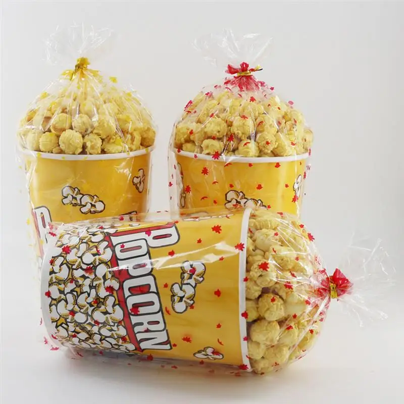 10pcs Popcorn Box Buckets Candy Movie Plastic Containers Kids Snack Supplies Favor Popcorn Bag Cups Paper Party Guests Gifts Box