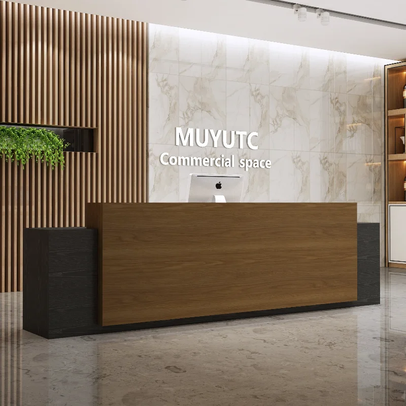 

Simple Retro Reception Desk Training Institution Hotel Company Reception Desk Fashion Office Furniture Reception Et Table YS40CC