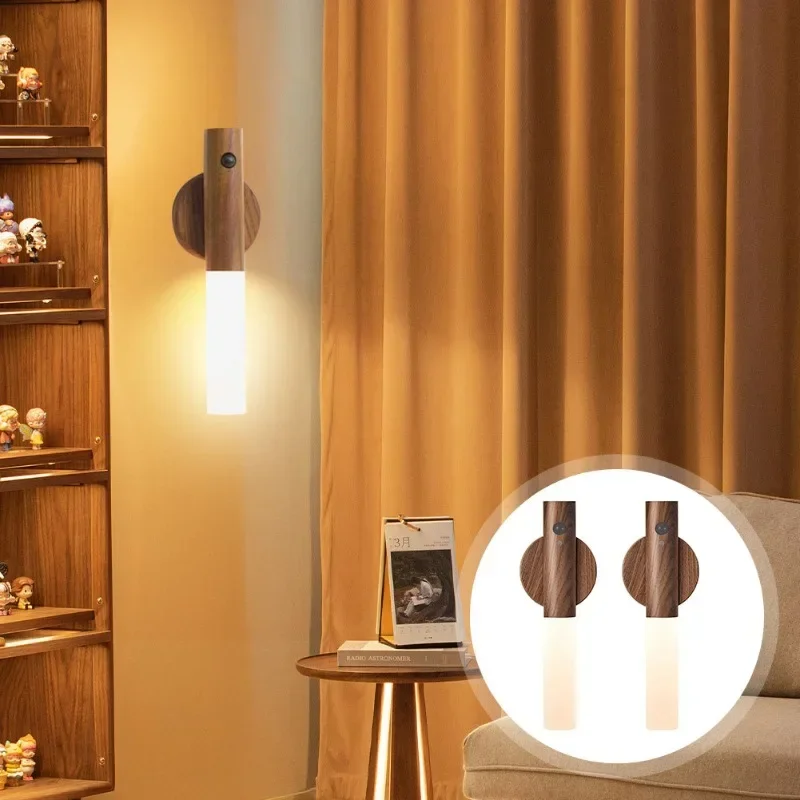 Luci notturne ambientali portatili con aspirazione magnetica Luci da parete a LED con sensore intelligente per interni per torcia decorativa per armadio, portico, scala