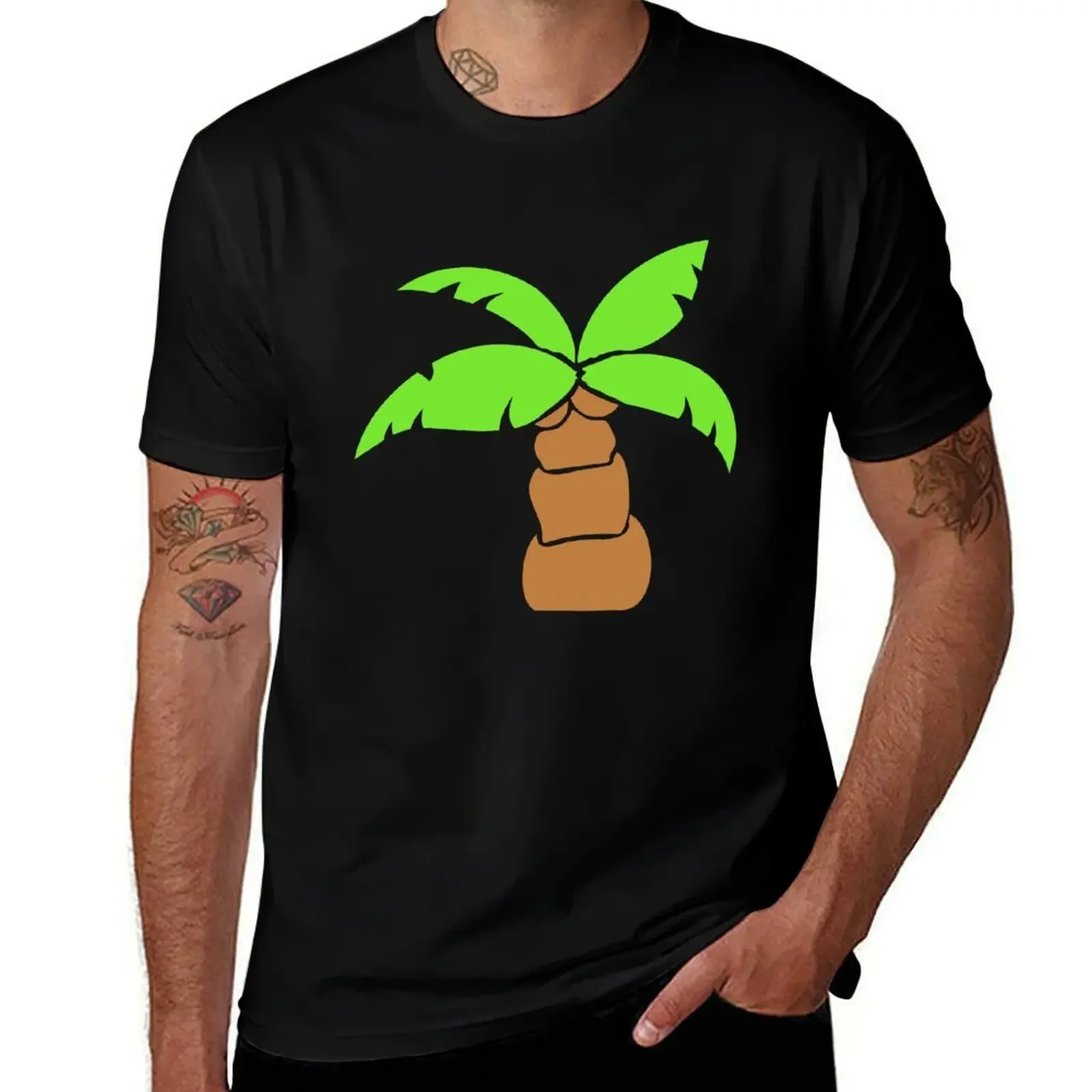 Palm Island Tree Beach Vacation Coconut Sea Cool T-Shirt graphic shirts Aesthetic clothing summer shirt plain white t shirts men