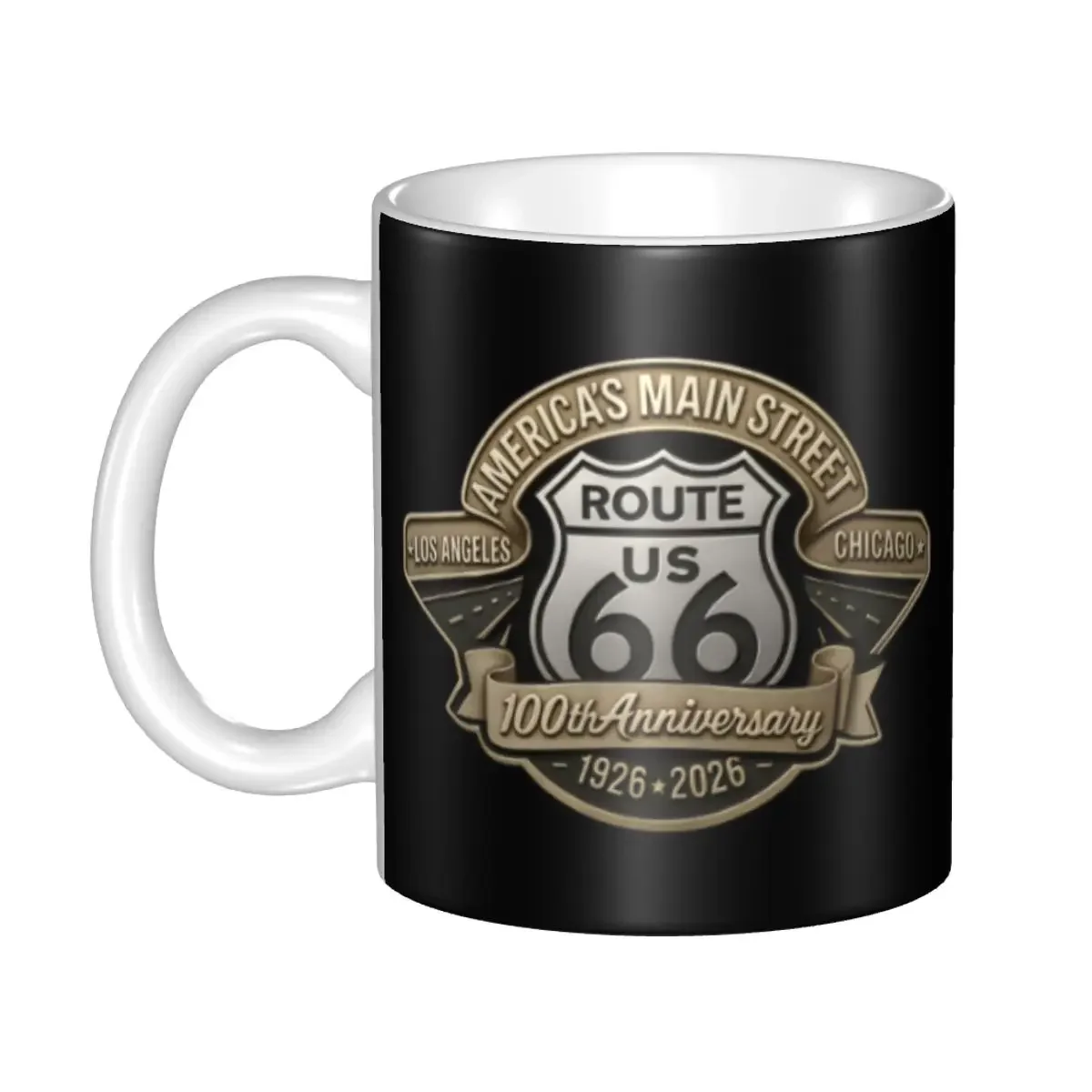 DIY Route 66 Traffic Signs Ceramic Mug Custom Coffee Cup Creative Present