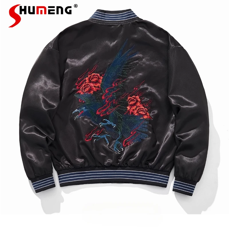 

Men's 2025 Spring Autumn New Embroidery Trendy Coats Men's Color Matching Chic Baseball Jackets Fashion Versatile Coat Jackets