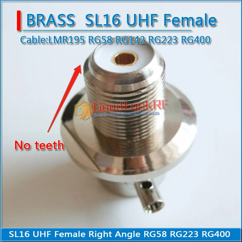 PL259 SO239 UHF Female Right Angle 90 Degree Bulkhead Panel Nut Crimp For RG58 RG142 RG223 RG400 LMR195 Cable Brass