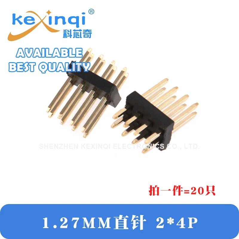 20pcs Conectores de cabeçalho macho e fêmea de 1,27mm Pin DIP 2*2P 3P 4P 5P 6P 7P 8P 10P 12P 20P 40P 50P