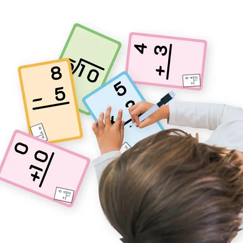 144pcs Children Math Flash Cards Addition Subtraction Multiplication Division Maths Fact Skill Improve Arithmetic Learning Tools