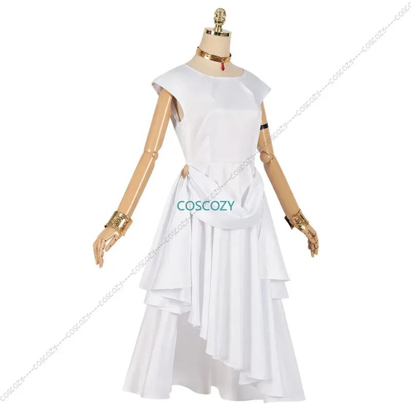 qq023Frieren Beyond Journey's End Anime Flamme Cosplay Costume Wig White Dress Woman Covention Party Outfits