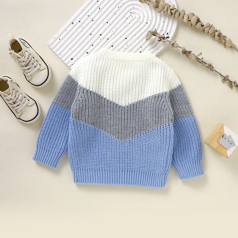 Baby Sweaters Knit Infant Girls Pullover Fashion Striped Newborn Chlidren Clothing Long Sleeve Autumn Outerwear Boys Warm Winter