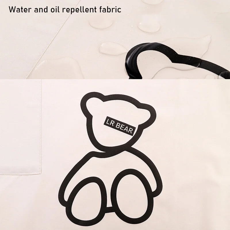 Cute bear print waterproof and oil-proof apron