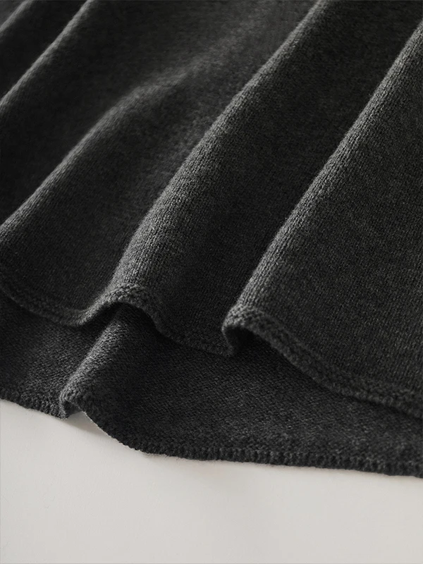 Pull décontracté à manches chauve-souris, tout en cachemire, vieux argent, vent, col roulé