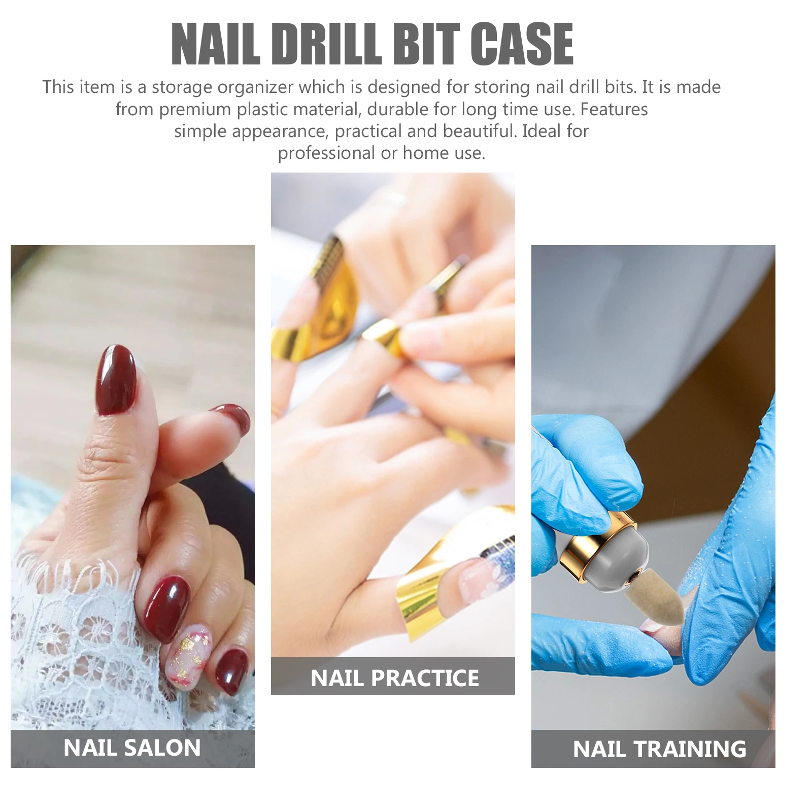 

Nail Drill Bit Storage Box Transparent Organizer Case For Nail Salon Home Practice Diy Storage Rack Clear Acrylic Drill