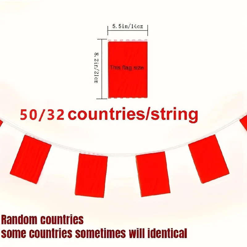 50 National Flag Bunting Banner, 2026 Football Sports Event Decoration, Bar, Sports Club, Football Viewing Party Decorations - view 5