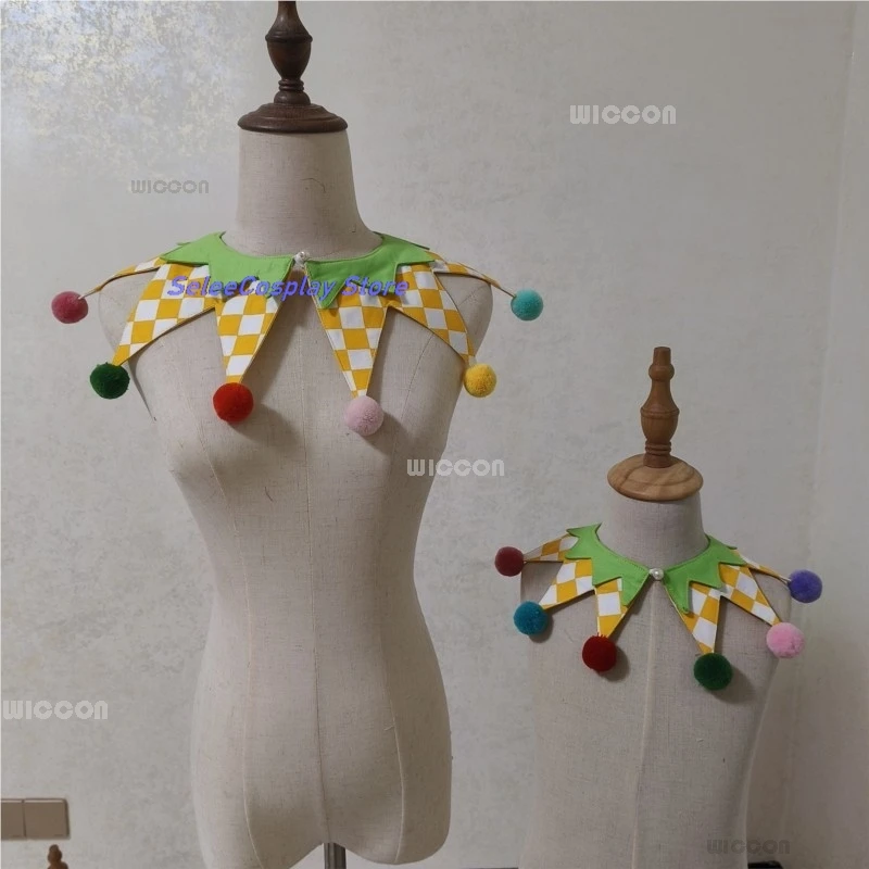 anime-adultes-colore-polyvalent-clown-collier-cirque-faux-col-pom-poms-fairytale-polyvalent-roleplay-accessoires-accessoires