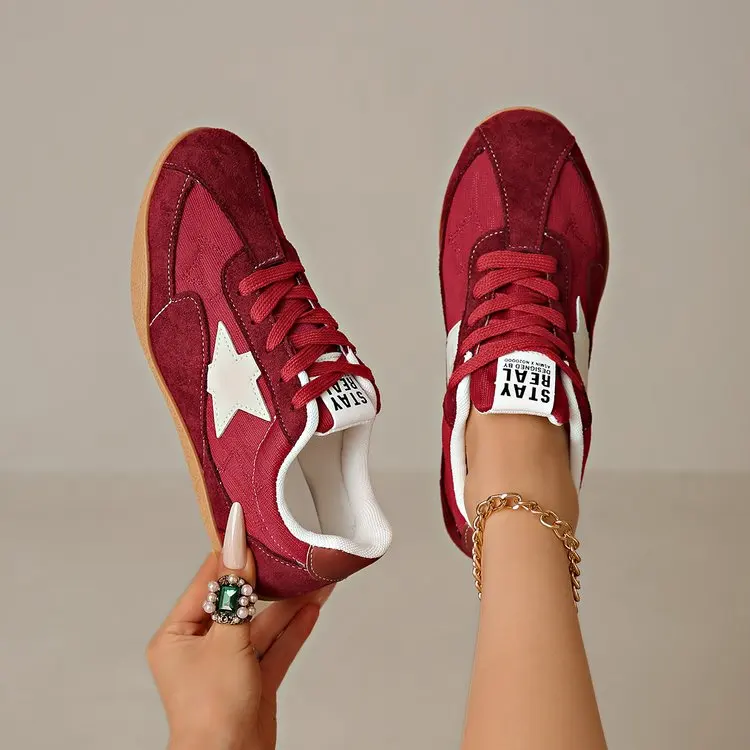 Spring and Autumn Fashion Star Sticker Decoration Women's Casual Sports Shoes 2026 New Suede Retro German Training Shoes