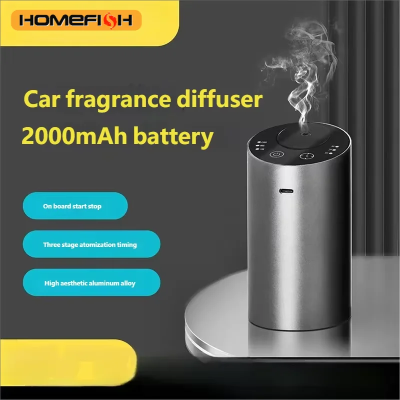 HOMEFISH Auto Elettrica Olio Essenziale Diffusore di Aroma Deodorante Nebulizzatore Vaporizzatore per Profumi Interni di Veicoli Fragranza