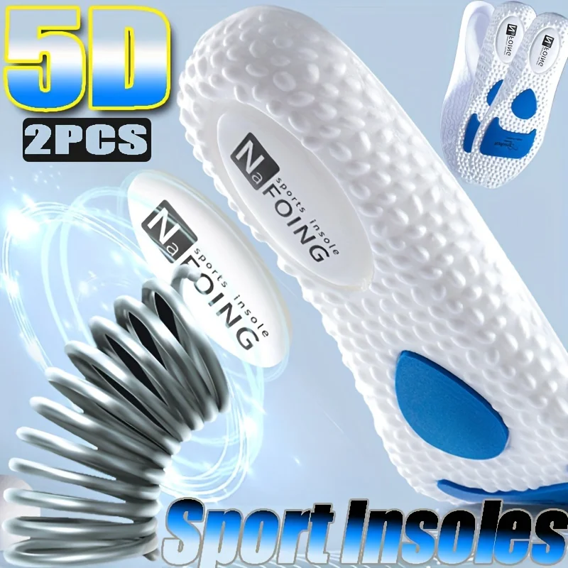 Soft Sports Shock Absorption Insoles, High Elastic Deodorant Comfortable Running Sneaker Insoles