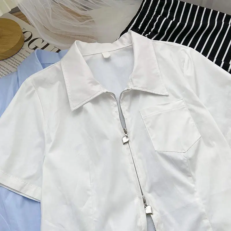 

Рубашки женские, уменьшающие возраст, повседневные, летние, новая корейская версия, простые, популярные, девичьи, универсальные, в ленивом стиле, литературный комфорт, темперамент