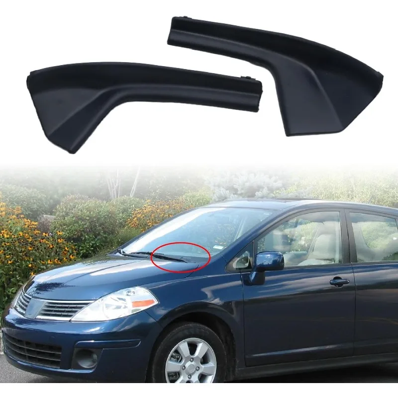 Par 66895-EL000 parabrisas capó rejilla cubierta exterior extensión embellecedor para Nissan Versa Sedan Hatchback Tiida 2007 2008 2009 2010-12