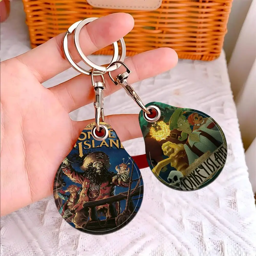 Classic Game The Secret Of Monkey Island Card Holder Keychain Key Ring Lock Access Tags Card Case Keychain Card Key Tag Ring