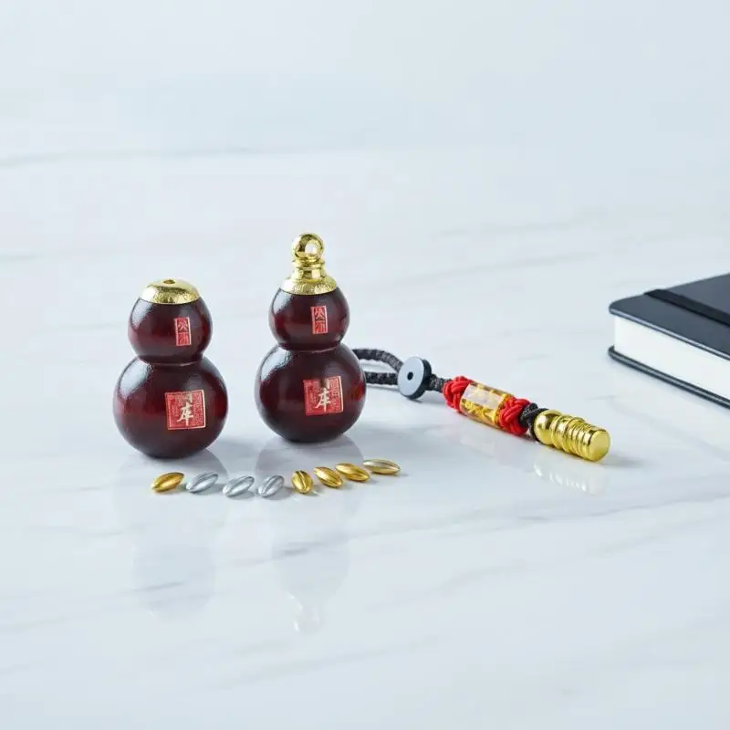 Natürlicher roter Zinnober-Kürbis Handy-Lanyard, leere kleine Flasche als Anhänger, kreativer Schlüsselanhänger für Abschlussgeschenke – Detail 3