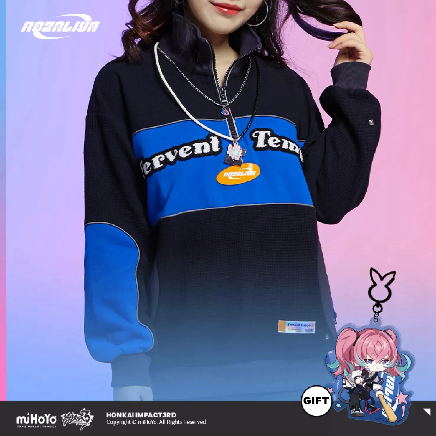 

Game Honkai Impact 3 Fervent Tempo Δ 8-bit Themed Cosplay Sports Sweatshirt Anime Top Halloween Cotton Costumes Olenyeva Pendant