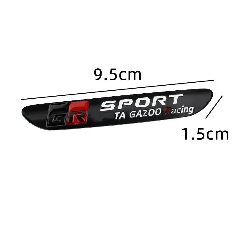 For Toyota GR Sport Gazoo Racing Logo Side Fender Emblem Rear Trunk Badge Sticker Corolla Camry Sienna Prius RAV4 CHR Yaris