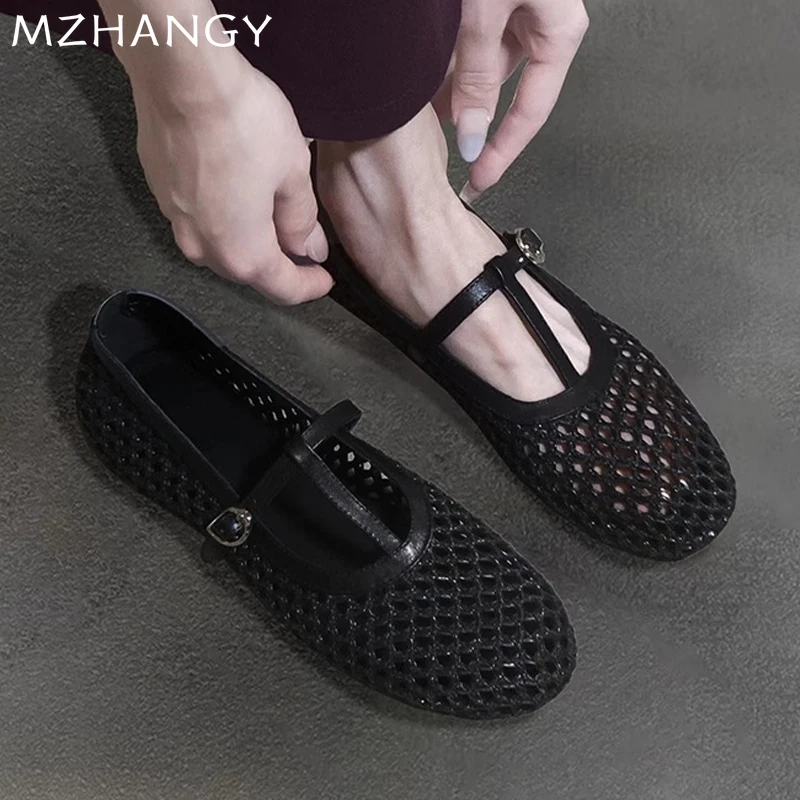 

Женские сандалии, сетчатые туфли на плоской подошве, дизайнерские лоферы, летние повседневные новые модные кроссовки 2024, удобные прогулочные туфли, Mujer Sandalias