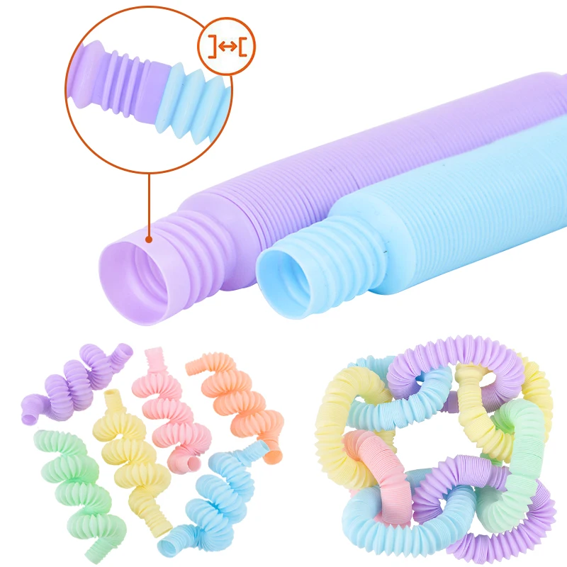 6-24Pcs Funny Pop Tubes Pipe Fidget Sensory Antistress Toys for Children Adults Birthday Party Favors Pinata Filler Goodie Bag