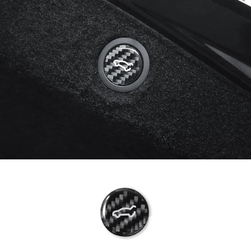 Stiker Saklar Pintu Bagasi Belakang Mobil Tesla Model 3 Model Y 2019-2025 Serat Karbon Asli Tombol Tutup Liftgate Aksesoris Interior