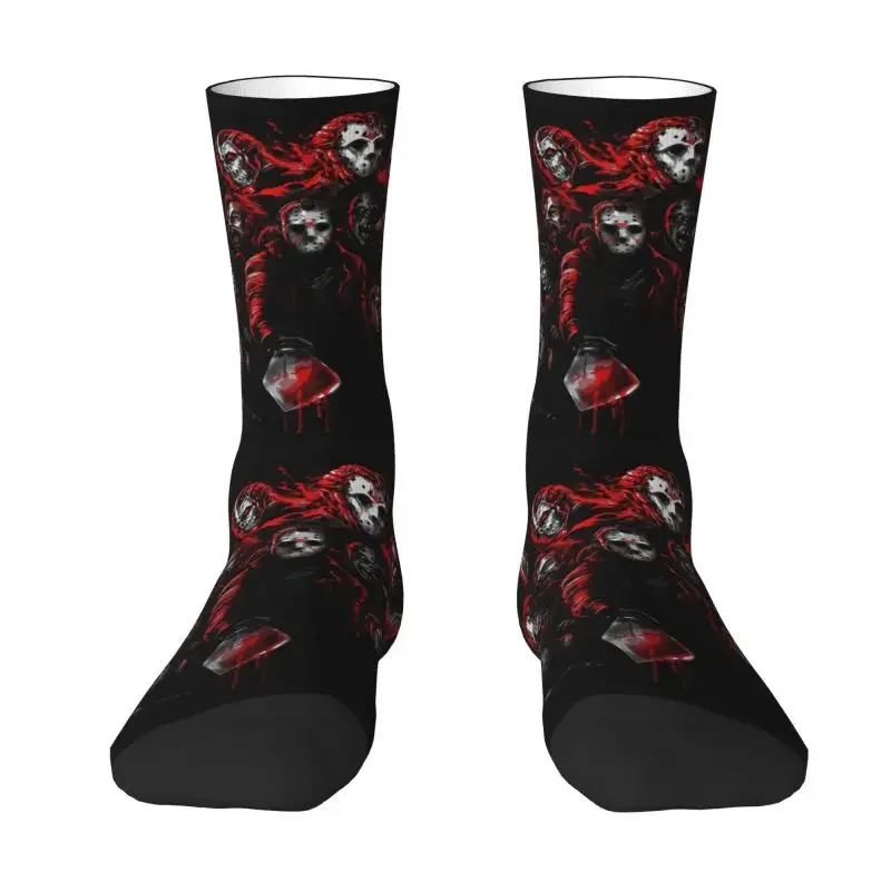 Horror Movie Character Murderers Dress Socks for Men Women Warm Funny Novelty Halloween Film Crew Socks