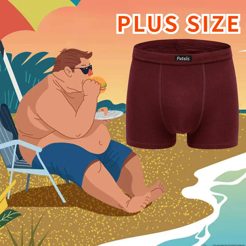 Men's Boxers Plus Size for 90-200kg Large Size Shorts Comfortable Underwear Full Cotton Fabric High Quality 0XL-8XL