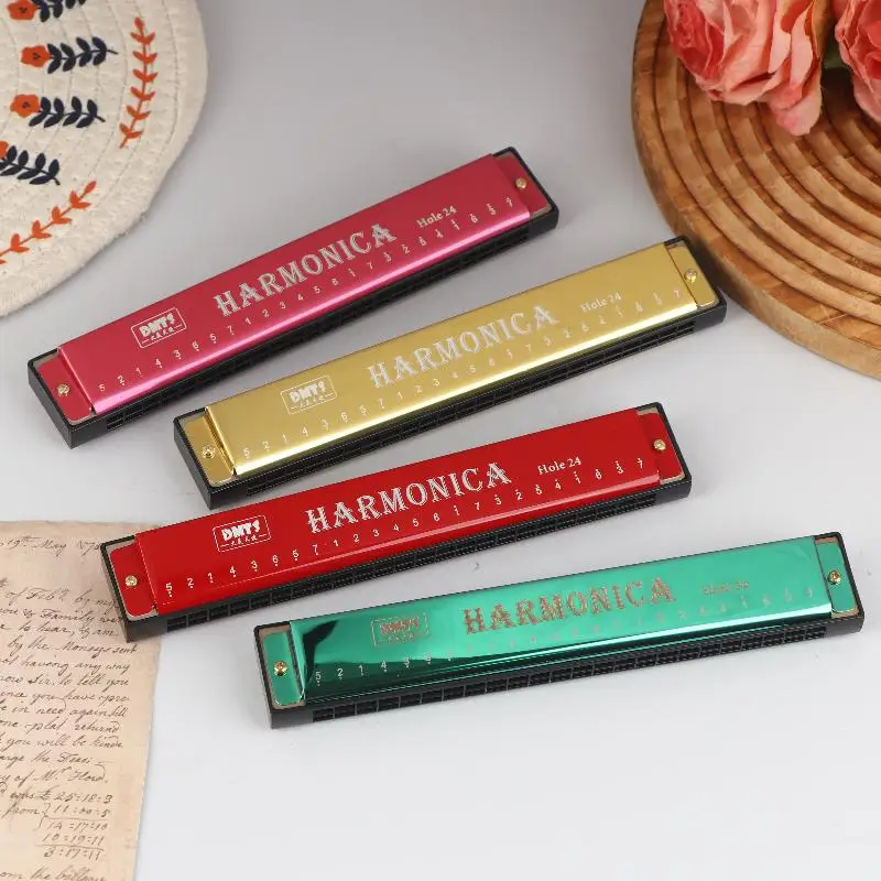 Harmonica Key Of C 24 Hole Diatonic Harmonica C With Case For Beginner Students Kids Gift BLUES With Case