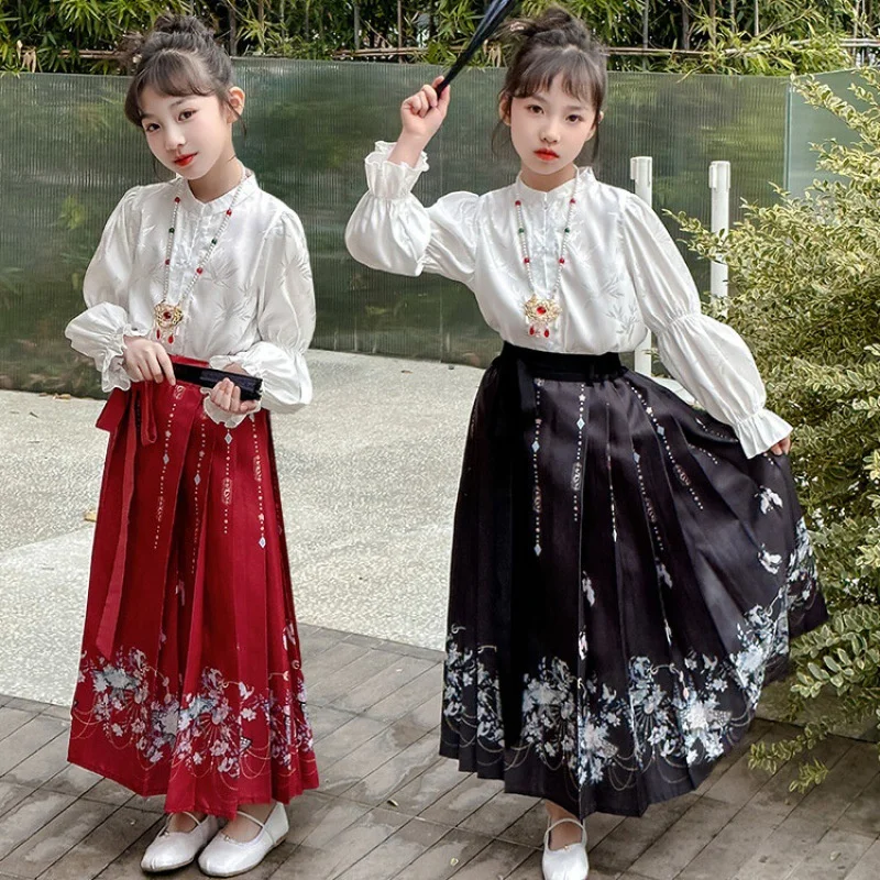 Girl Dress Kids Baby Horse Faced Skirt Party Birthday Gown Cotton 2024 Vintage Spring Autumn Outwear School Beach Children Cloth