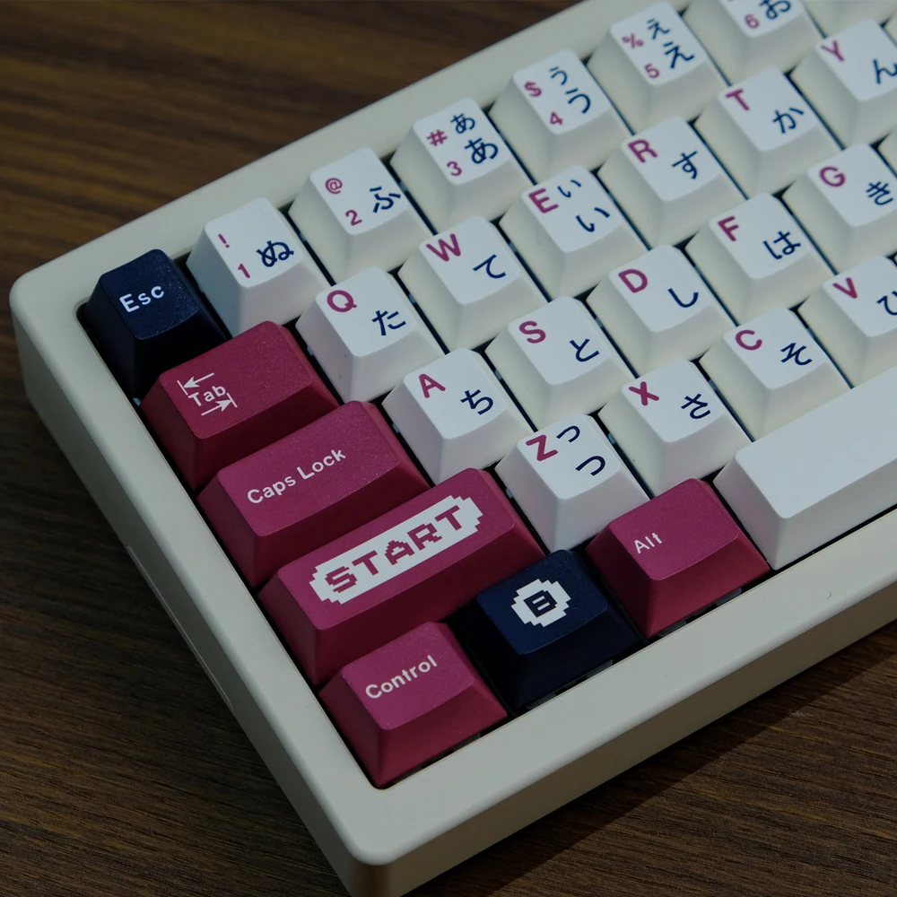 129 Keys Red and White Machine Keycaps Japanese Cherry Profile PBT Dye Sublimation Mechanical Keyboard Keycap For MX Switch