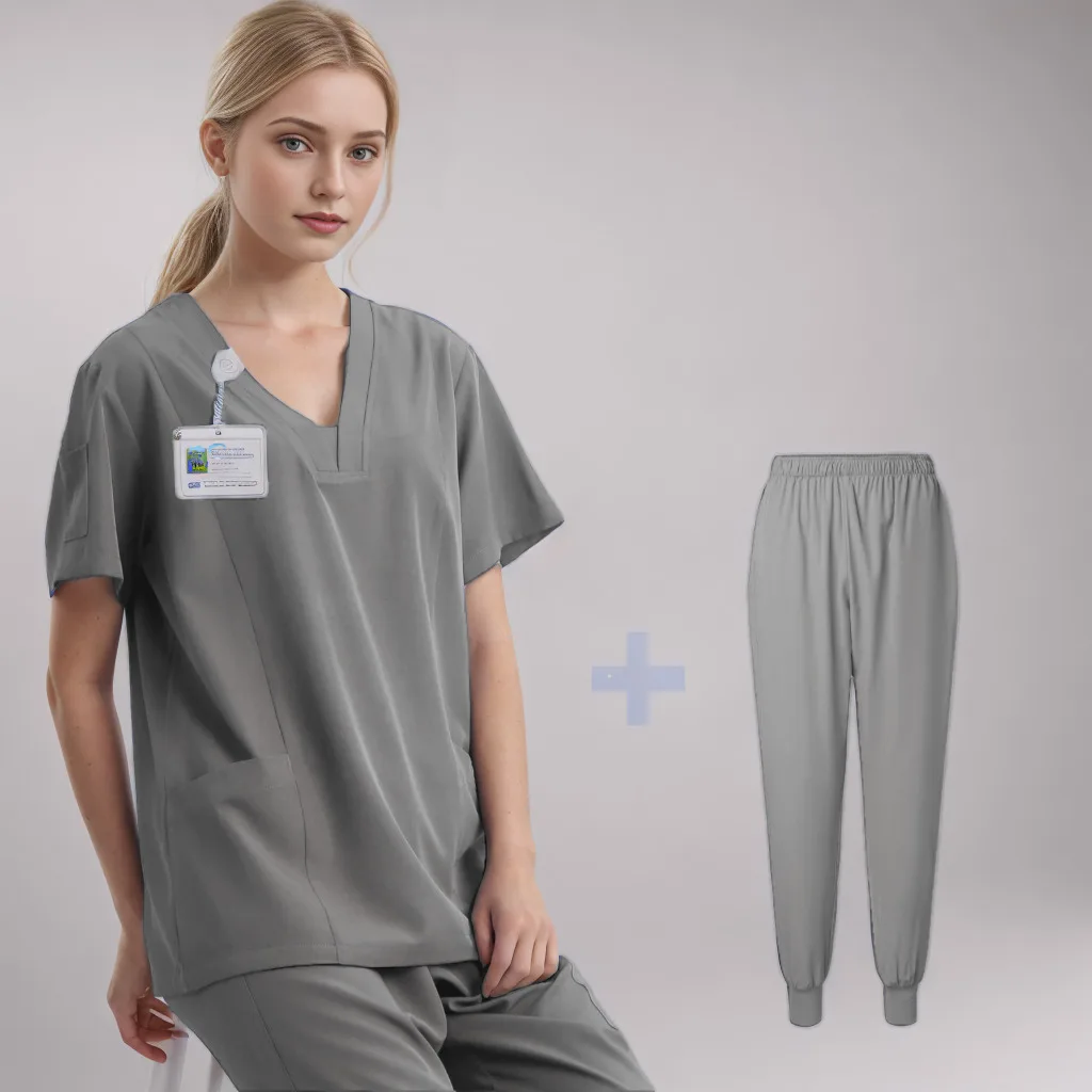 Nuovo stile penna tasca frontale Top e pantaloni abbigliamento medico uniforme medica abiti all'ingrosso infermiere scrub uniformi