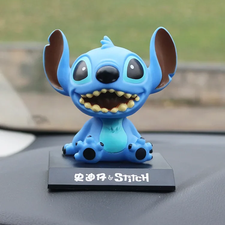Neue Lilo & Stitch Anime Figuren Auto Schütteln Kopf Puppe Auto Innen Kawaii Tabletop Ornament Wackelkopf Kind Geschenke Kinder Spielzeug