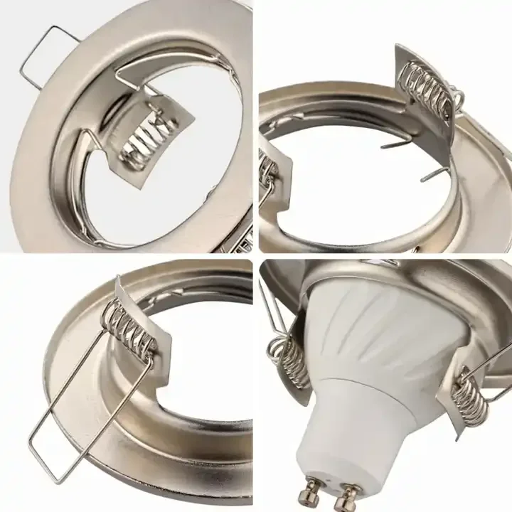 Liga de alumínio recesso luminária, ponto fixo Downlight, habitação níquel, bronze antigo, branco, cor preta, quadro GU10