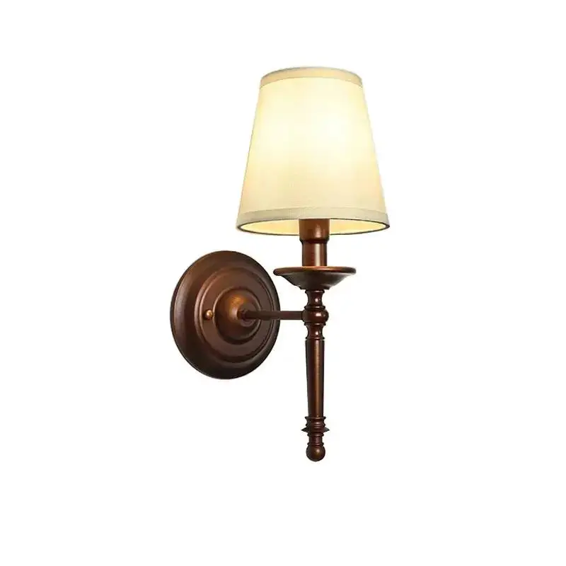 

American Fabric Bedside Wall Lamp Living Study Bedroom Corridor Lamp Stair E14 Wall Light Bathroom Mirror Headlight