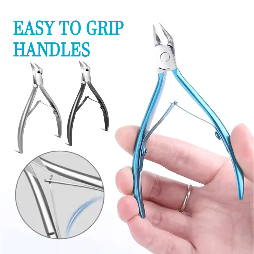 

Триммер для маникюра и педикюра из нержавеющей стали, ножницы для кутикулы ногтей и толкатель, серебряные ножницы для омертвевшей кожи, кусачки, инструмент для стрижки