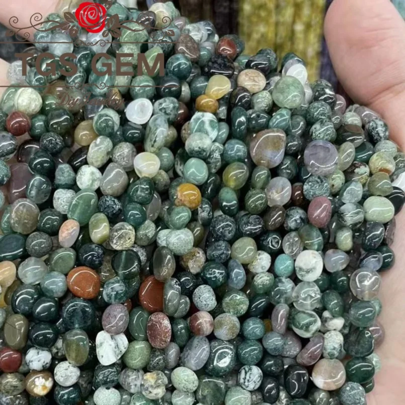

Factory direct sales 6-8mm Indian agate small irregular gemstone fragments shaped gemstone beads DIY bracelet accessories 15 ''